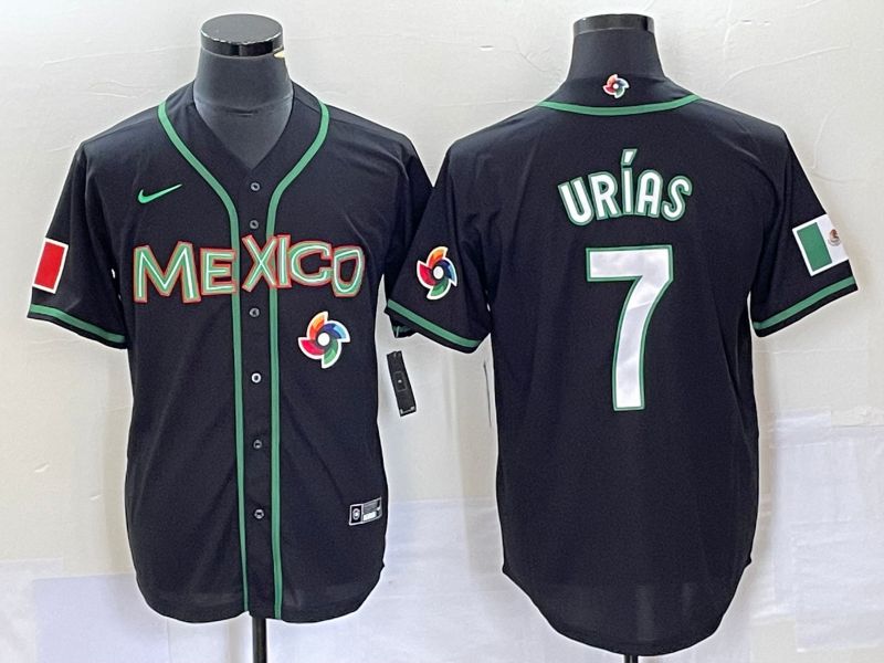 Men 2023 World Cub Mexico #7 Urias Black white Nike MLB Jersey31->more jerseys->MLB Jersey